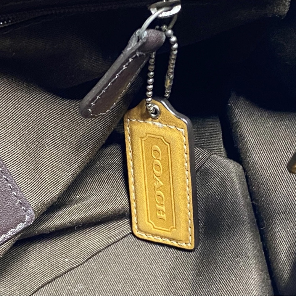 Coach Tan Leather Shoulder Bag with Black Accents - Picture 6 of 6